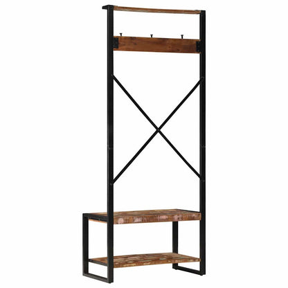 Suporte para roupas 80x40x190 cm madeira reciclada maciça