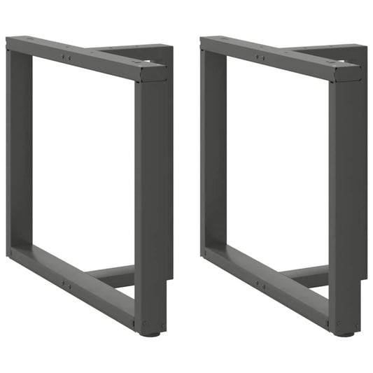 Pés para mesa de jantar em forma de T, 2 peças, antracite, 100x35x(72-73) cm, aço