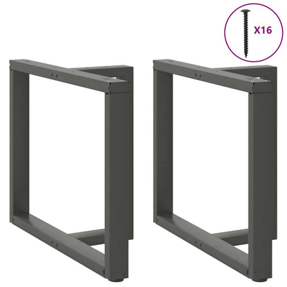 Pés para mesa de jantar em forma de T, 2 peças, antracite, 100x35x(72-73) cm, aço