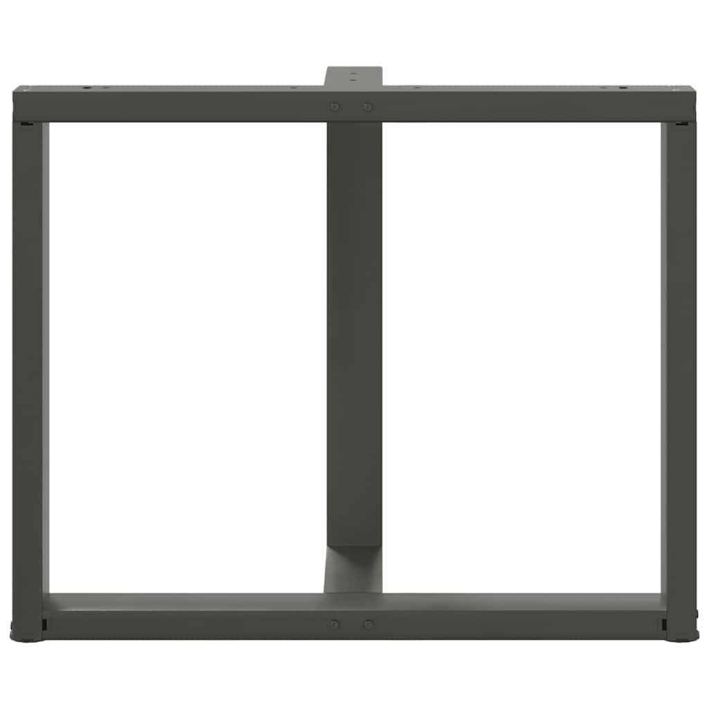 Pés para mesa de jantar em forma de T, 2 peças, antracite, 100x35x(72-73) cm, aço