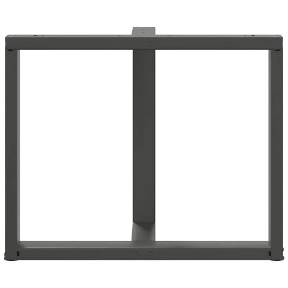 Pés para mesa de jantar em forma de T, 2 peças, antracite, 100x35x(72-73) cm, aço