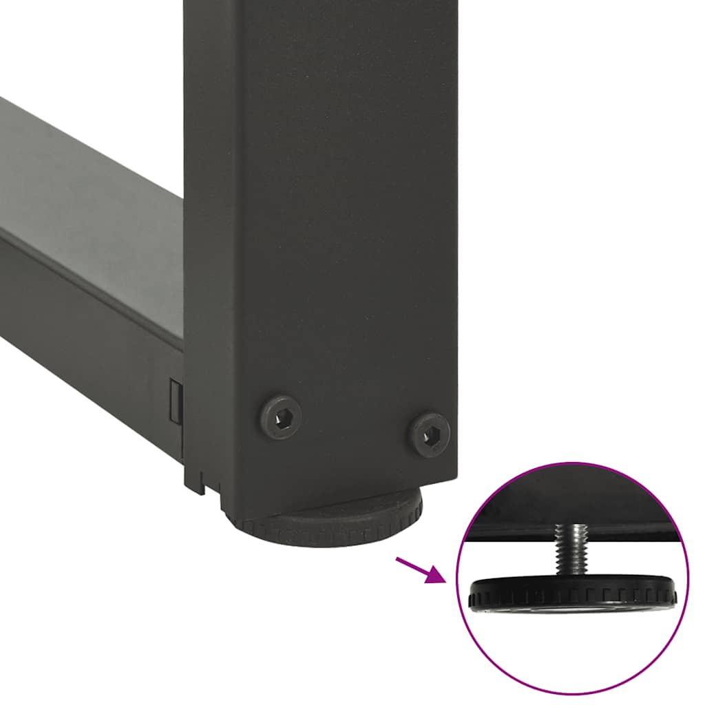 Pés para mesa de jantar em forma de T, 2 peças, antracite, 100x35x(72-73) cm, aço