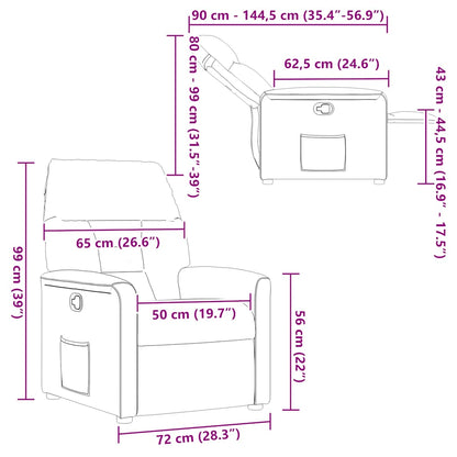 Poltrona reclinável tecido cinzento-acastanhado