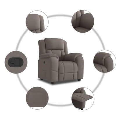 Poltrona reclinável tecido cinzento-acastanhado