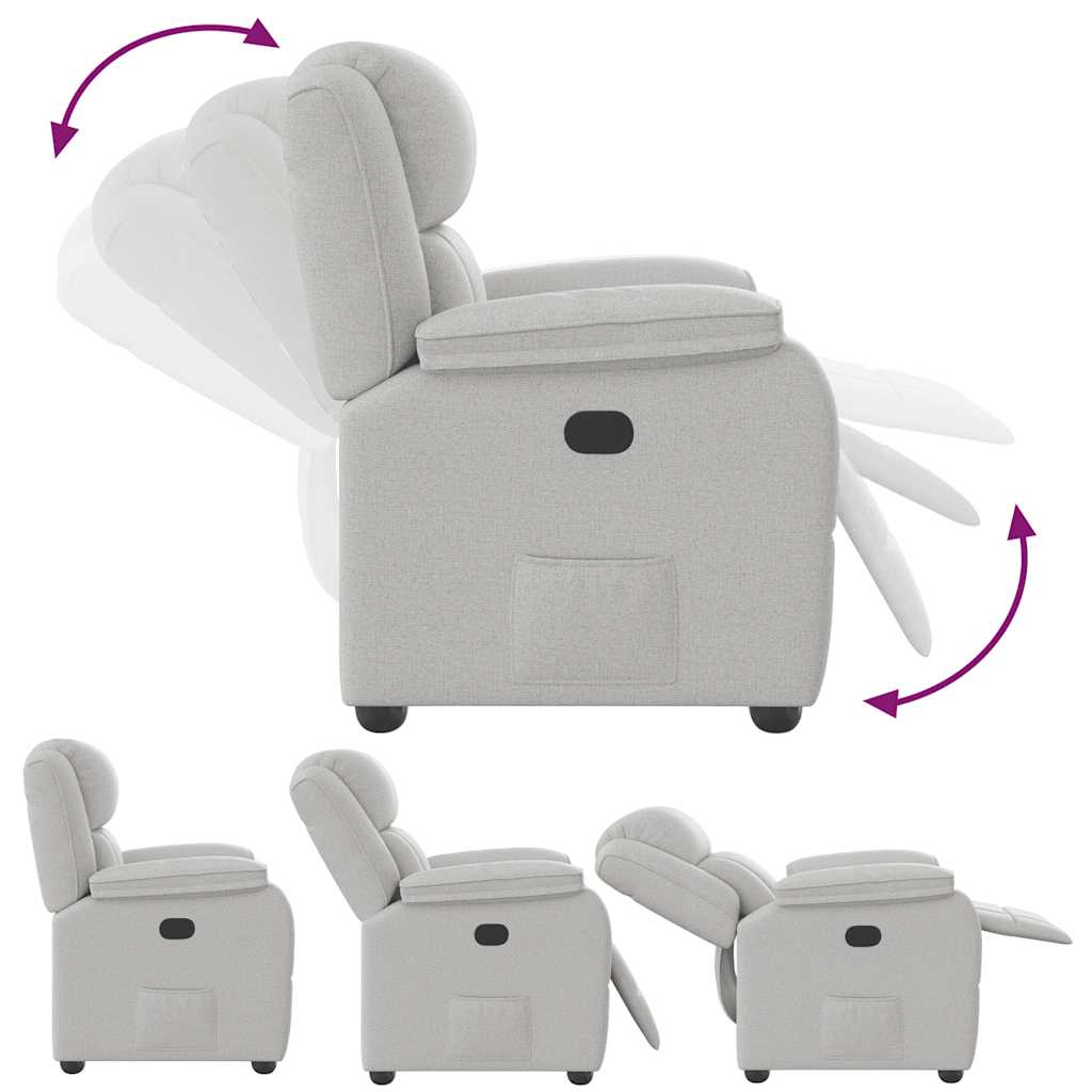 Cadeira reclinável tecido cinzento nuvem