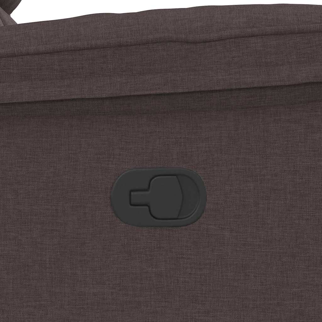 Poltrona de massagens reclinável tecido castanho-escuro