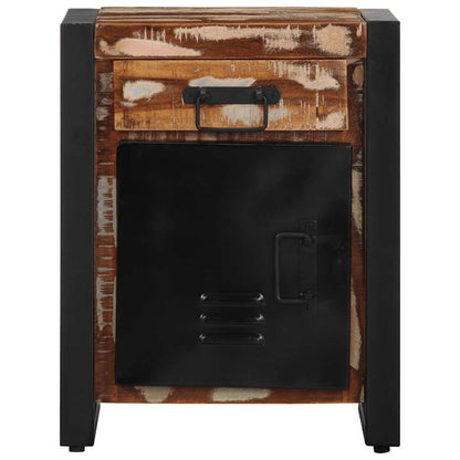 Mesa de cabeceira multicor 40x30x50cm madeira maciça recuperada