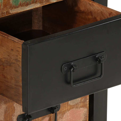 Armário gavetas 40x40x75 cm madeira recuperada maciça multicor