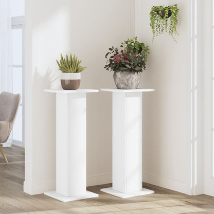 Suportes p/ plantas 2 pcs 30x30x80 cm derivados madeira branco