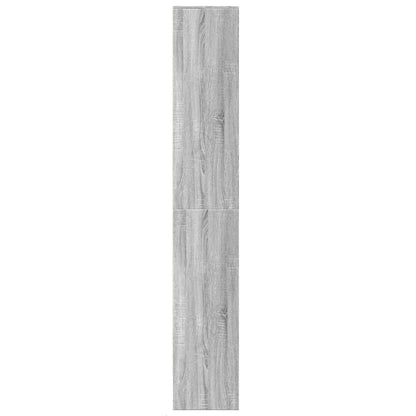 Armário alto com luzes LED derivados de madeira cinzento sonoma