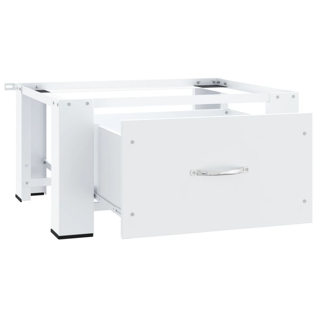 Pedestal para máquina de lavar roupa com gaveta branca