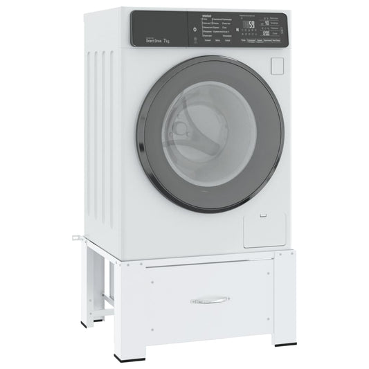 Pedestal para máquina de lavar roupa com gaveta branca