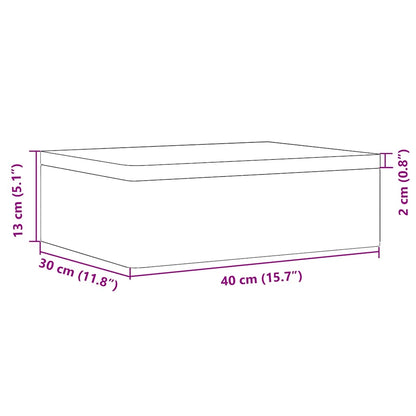Caixa de madeira com tampa 40x30x13 cm pinho de madeira maciça