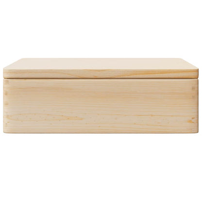 Caixa de madeira tampa pegas 40x30x13 cm pinho madeira maciça