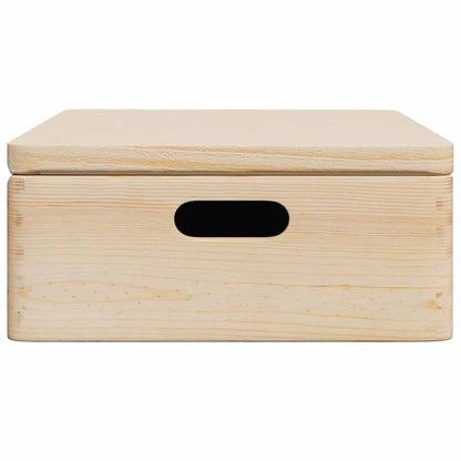 Caixa de madeira tampa pegas 40x30x13 cm pinho madeira maciça
