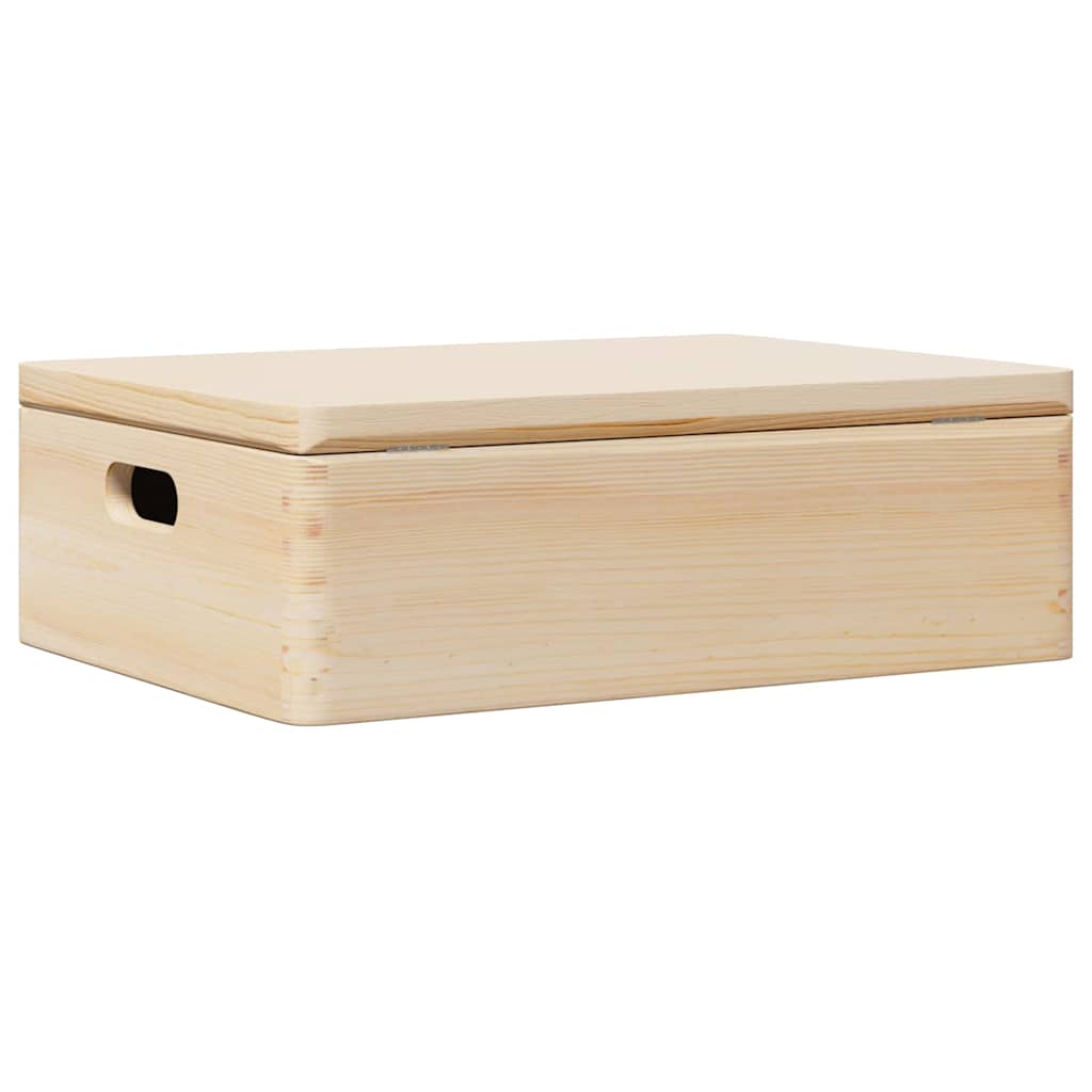 Caixa de madeira tampa pegas 40x30x13 cm pinho madeira maciça