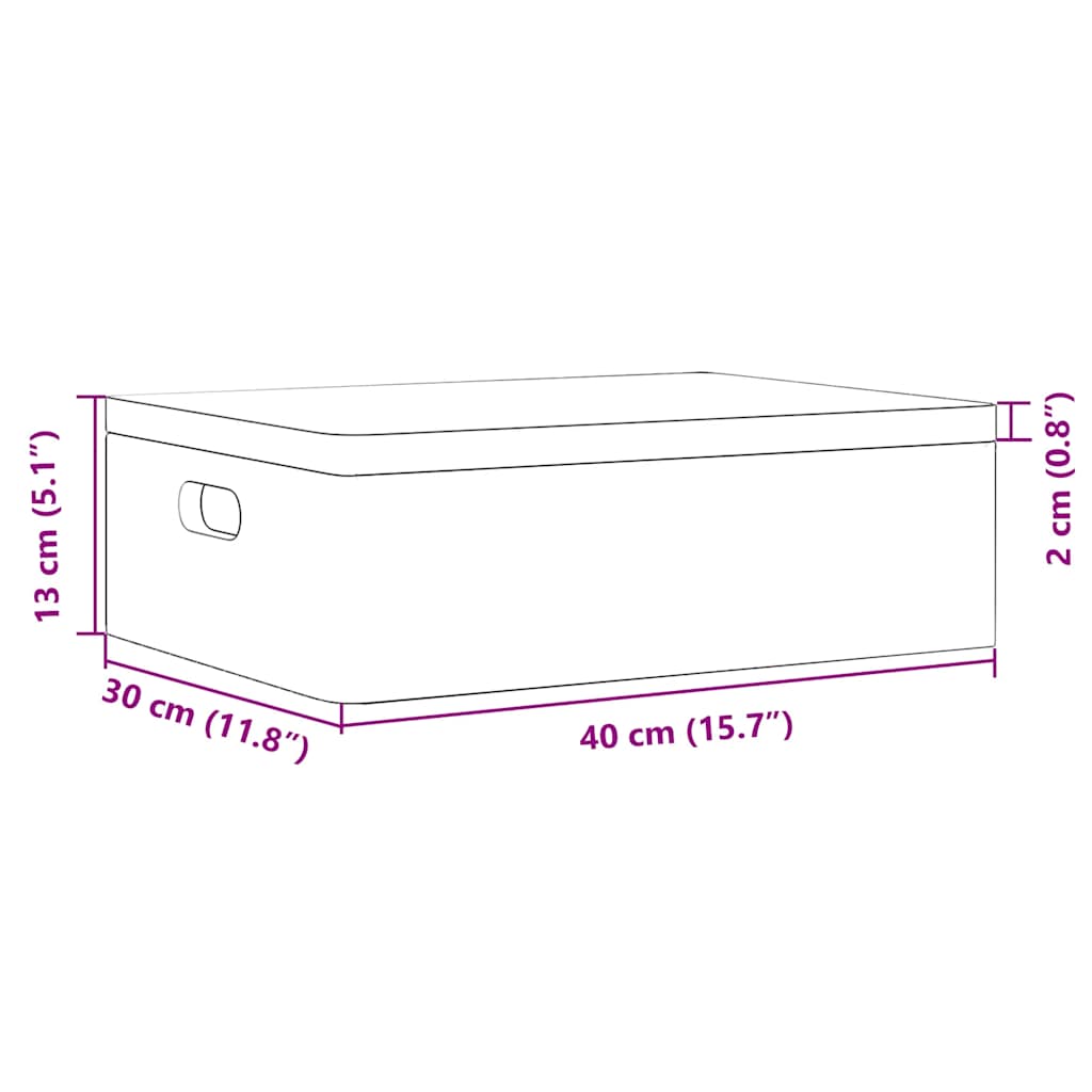 Caixa de madeira tampa pegas 40x30x13 cm pinho madeira maciça