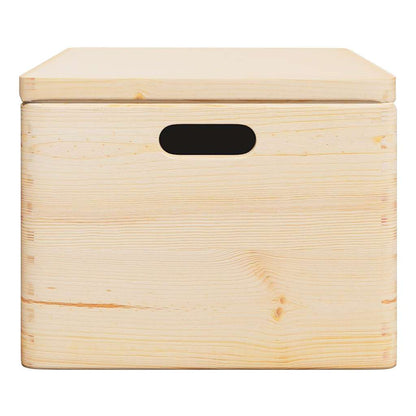 Caixa de madeira tampa pegas 40x30x23 cm pinho madeira maciça