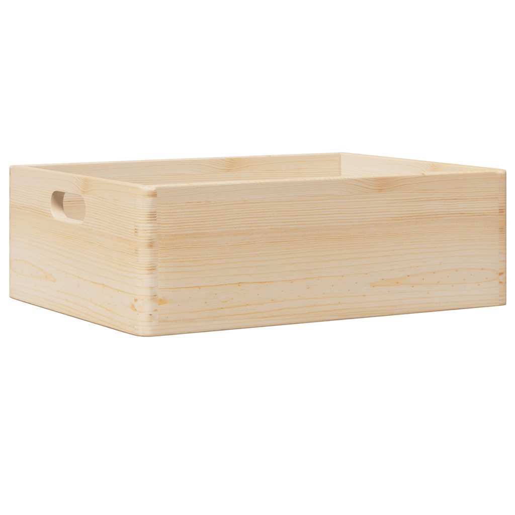 Caixa de madeira com pegas 40x30x13 cm pinho de madeira maciça