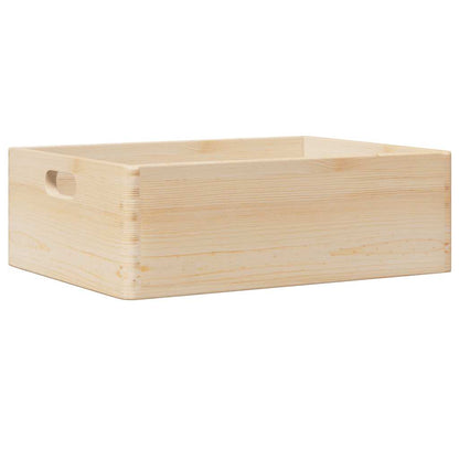 Caixa de madeira com pegas 40x30x13 cm pinho de madeira maciça