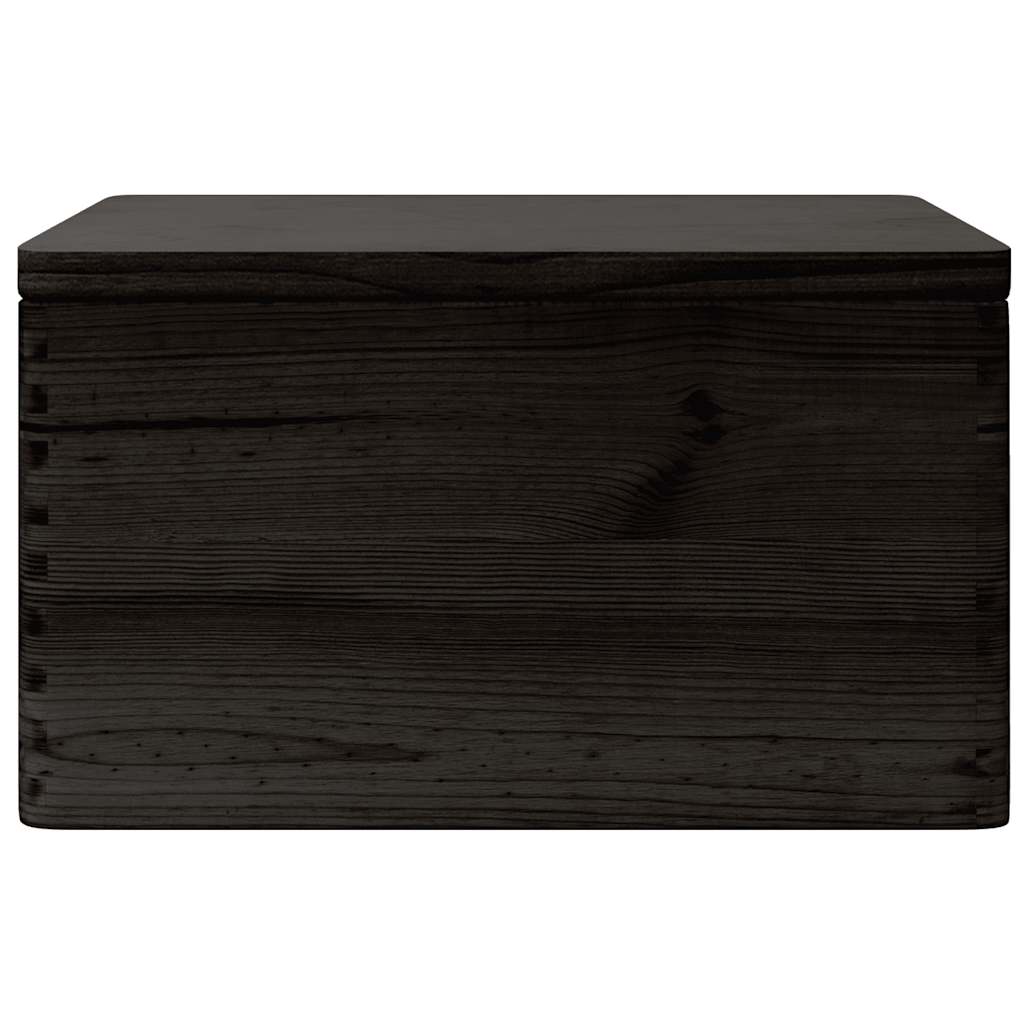 Caixa de madeira tampa preta 40x30x23cm pinho madeira maciça