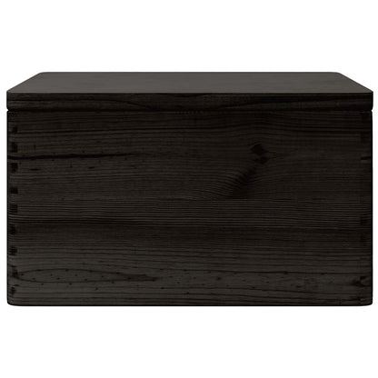 Caixa de madeira tampa preta 40x30x23cm pinho madeira maciça