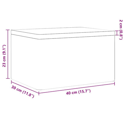 Caixa de madeira tampa preta 40x30x23cm pinho madeira maciça