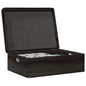 Caixa madeira tampa pegas preta 40x30x13cm pinho madeira maciça