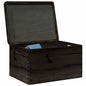 Caixa madeira tampa pegas preta 40x30x23cm pinho madeira maciça