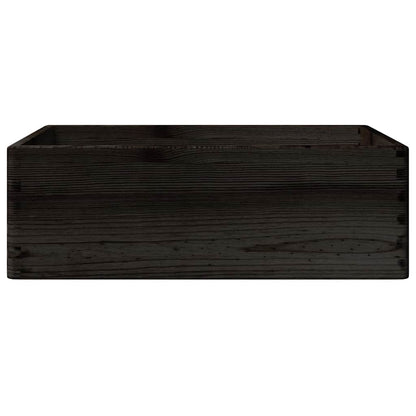 Caixa madeira com pegas preta 40x30x13 cm pinho madeira maciça