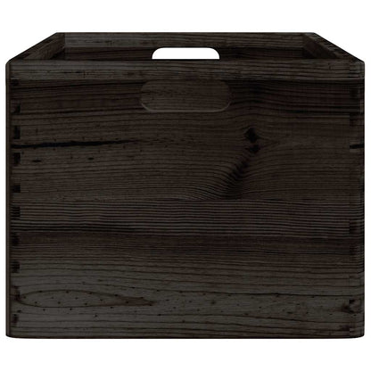Caixa madeira com pegas preta 40x30x23 cm pinho madeira maciça