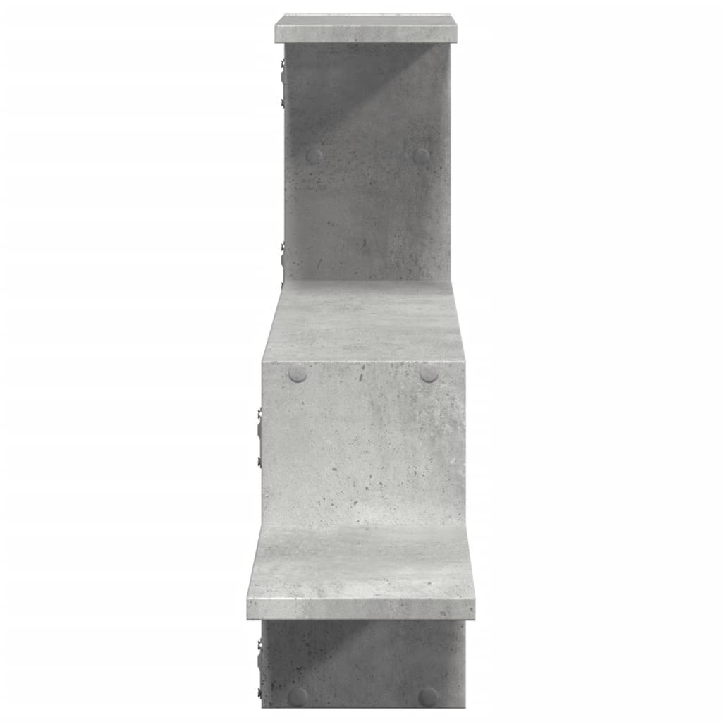 Prateleira parede 104x15x49 cm derivados madeira cinza cimento