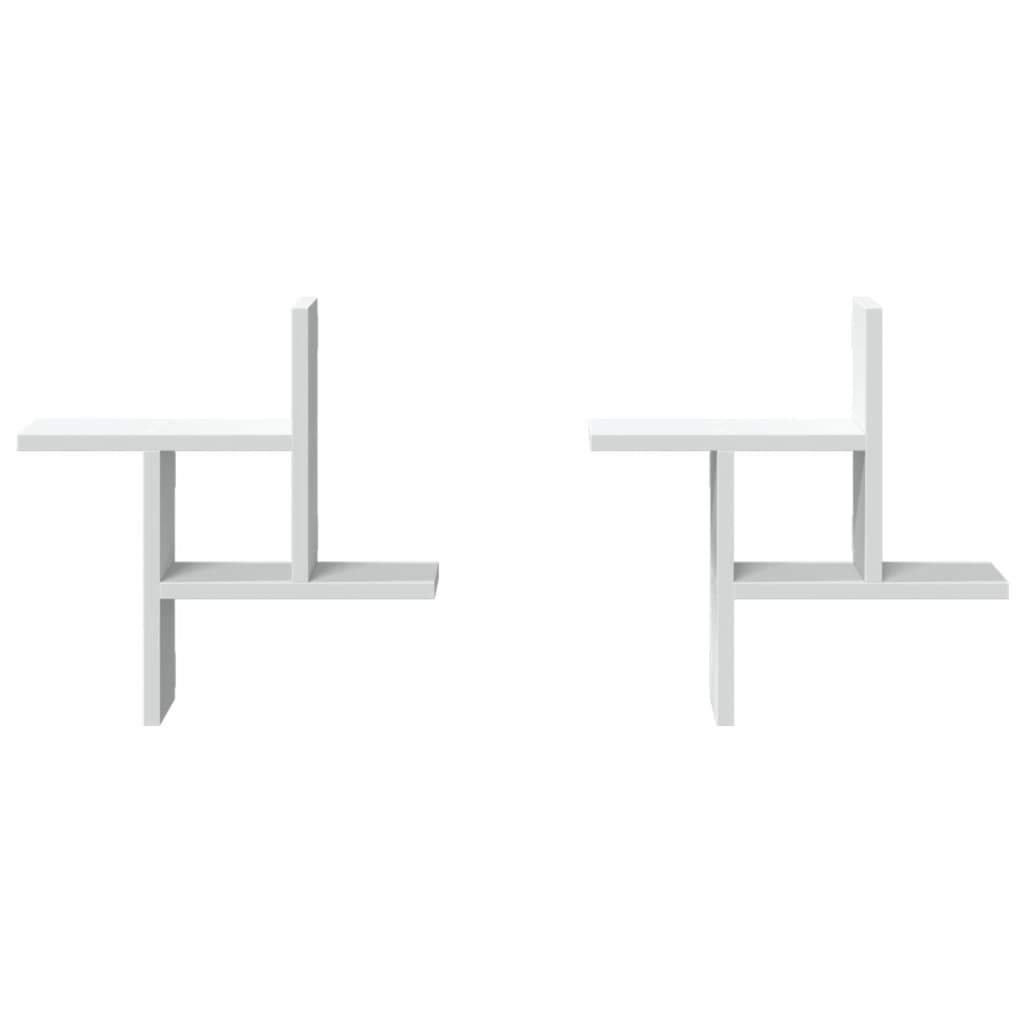 Prateleiras de parede 2 pcs 38x12x38cm derivados madeira branco