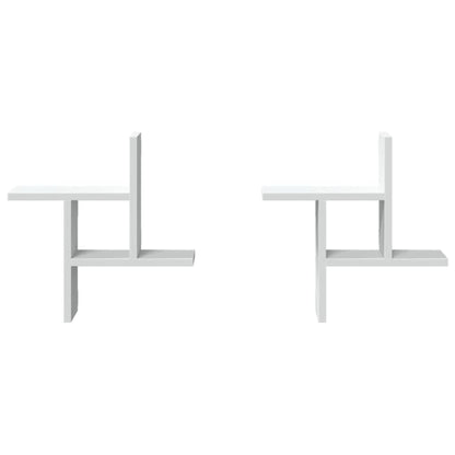 Prateleiras de parede 2 pcs 38x12x38cm derivados madeira branco