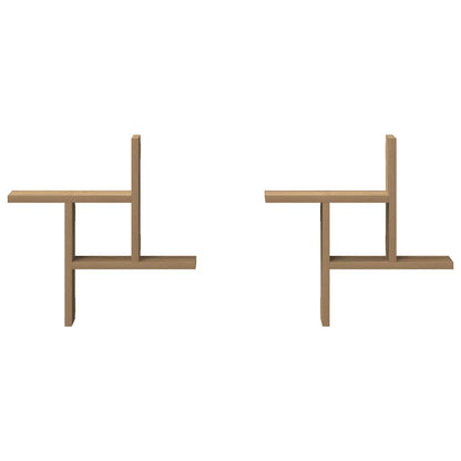 Prateleiras de parede 2pcs derivados madeira carvalho artisiano