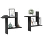 Prateleiras de parede 2 pcs 50x12x50 cm derivados madeira preto