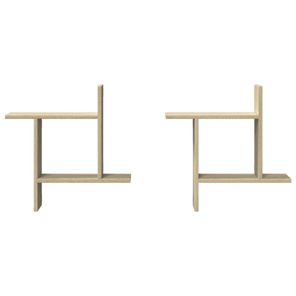 Prateleiras de parede 2pcs derivados de madeira carvalho sonoma