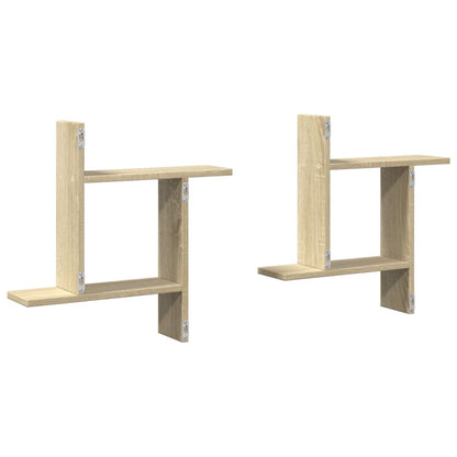 Prateleiras de parede 2pcs derivados de madeira carvalho sonoma