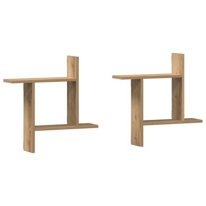 Prateleiras de parede 2pcs derivados madeira carvalho artisiano