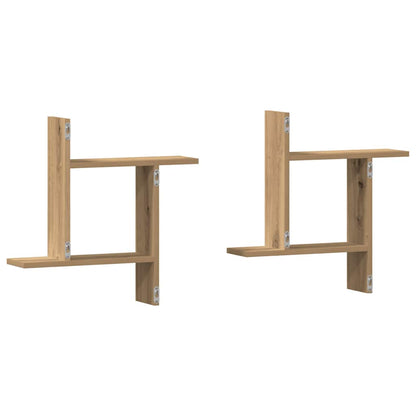 Prateleiras de parede 2pcs derivados madeira carvalho artisiano