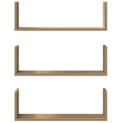 Prateleiras de parede 3pcs derivados madeira carvalho artisiano