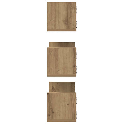 Prateleiras de parede 3pcs derivados madeira carvalho artisiano
