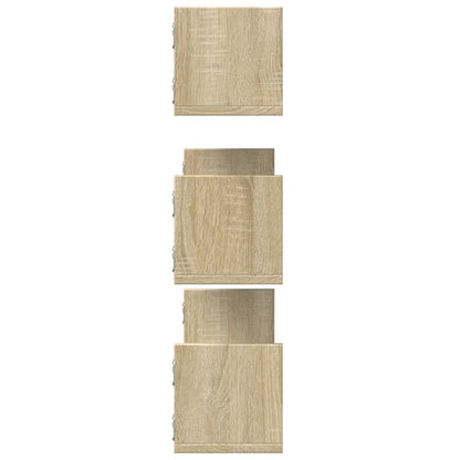 Prateleiras de parede 3 pcs derivados madeira carvalho sonoma