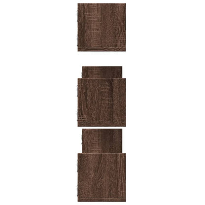Prateleiras de parede 3 pcs derivados madeira carvalho castanho