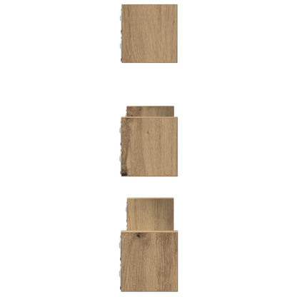 Prateleiras de parede 3pcs derivados madeira carvalho artisiano