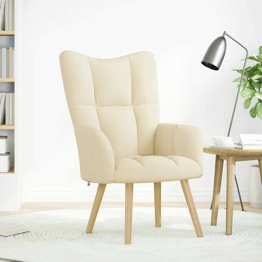 Cadeira de descanso tecido cor creme