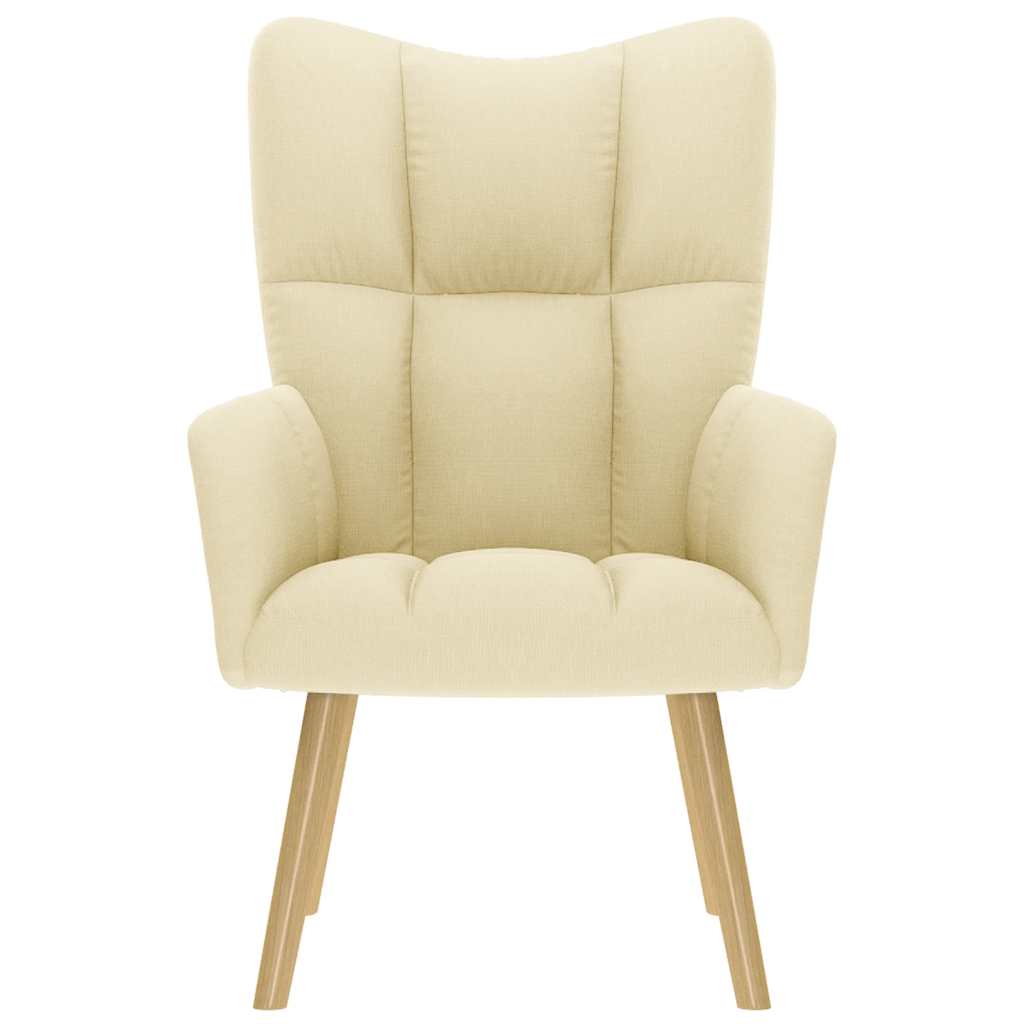 Cadeira de descanso tecido cor creme