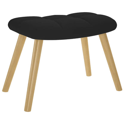 Cadeira de descanso com banco p/ pés tecido preto