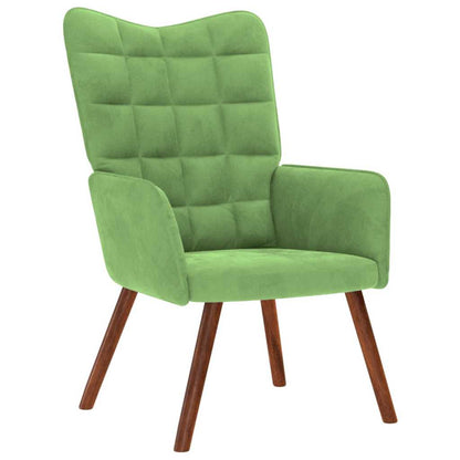 Cadeira de descanso veludo verde-claro