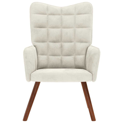 Cadeira de descanso veludo creme